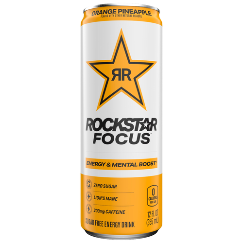 Rockstar Focus Sugar Free Energy Drink Orange Pineapple - 12 Fluid Ounce