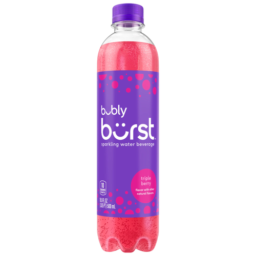 Bubly Burst Sparkling Water Beverage Triple Berry - 16.9 Fluid Ounce