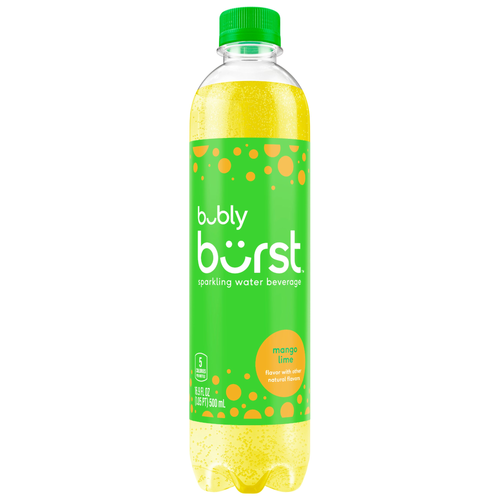Bubly Burst Sparkling Water Beverage Mango Lime - 16.9 Fluid Ounce