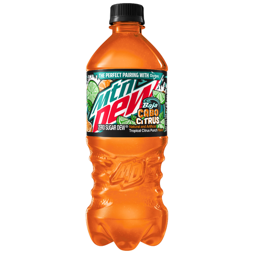 Mountain Dew Baja Zero Sugar Soda Cabo Citrus - 20 Fluid Ounce