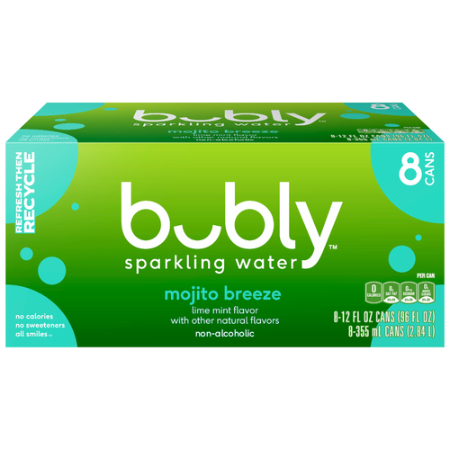 Bubly Sparkling Water Mojito Breeze X - 96 Fluid Ounce
