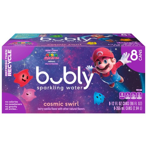 Bubly Sparkling Water Cosmic Swirl - 96 Fluid Ounce