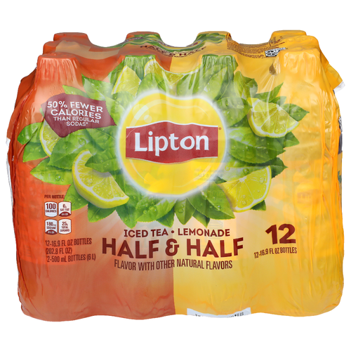 Lipton Lemonade Half and Half Iced Tea - 16.9 Fluid Ounce - 12 Count