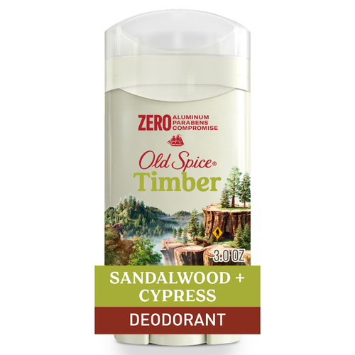 Old Spice Men's Deodorant Aluminum-Free Timber With Sandalwood, 24/7 Lasting Freshness - 3 Ounce