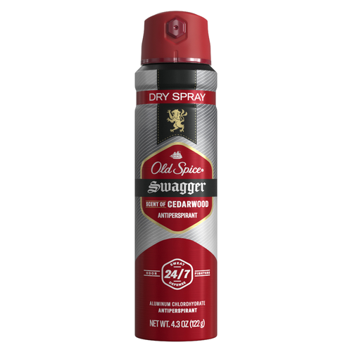 Old Spice Men's Antiperspirant & Deodorant Invisible Dry Spray Stronger Swagger, 24/7 Odor Protection - 4.3 Ounce