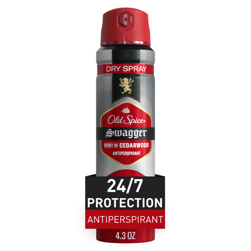 Old Spice Men's Antiperspirant & Deodorant Invisible Dry Spray Stronger Swagger, 24/7 Odor Protection - 4.3 Ounce