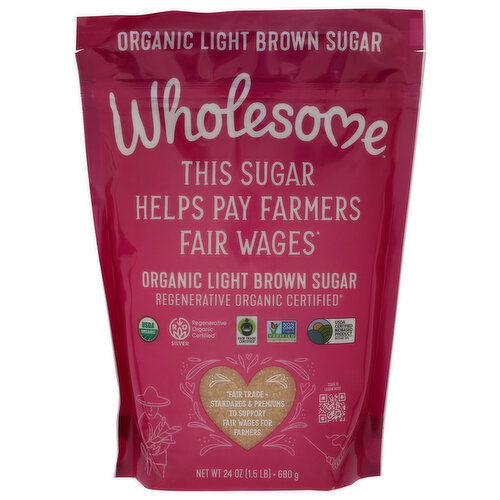 Wholesome Organic Light Brown Sugar - 24 Ounce