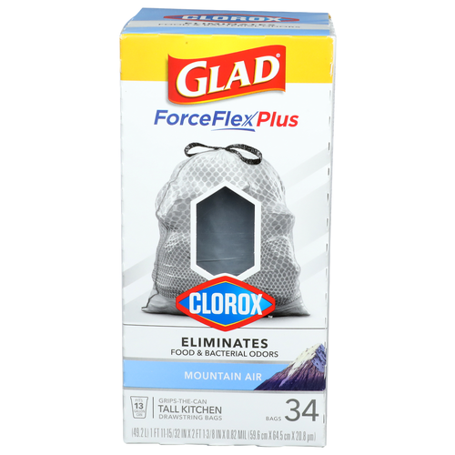 Glad Force Flex Plus Drawstring Bags - 34 Count