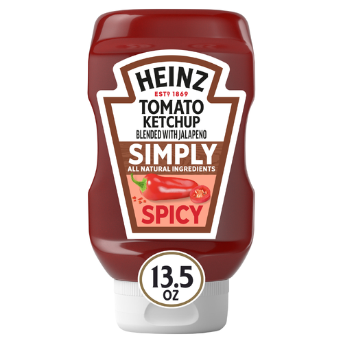 Heinz Spicy Simply Tomato Ketchup Blended With Jalapeno - 13.5 Ounce Image 1 of 4