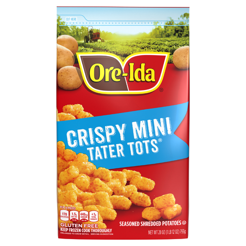 Ore-Ida Crispy Mini Tater Tots Seasoned Shredded Potatoes, Bag - 28 Ounce