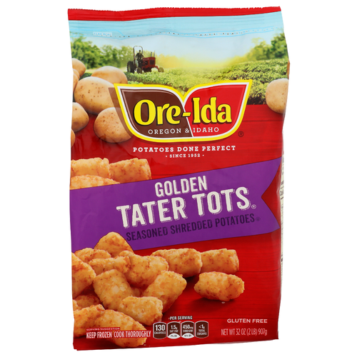 Ore-Ida Oregon & Idaho Golden Tater Tots Seasoned Shredded Potatoes - 32 Ounce
