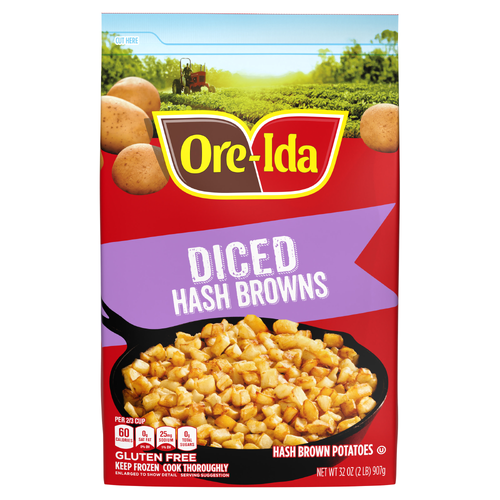 Ore-Ida Diced Hash Brown Frozen Potatoes, Bag - 32 Ounce