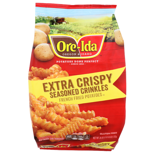 Ore-Ida Oregon & Idaho Extra Crispy Seasoned Crinkles French Fried Potatoes - 26 Ounce