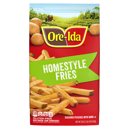 Ore-Ida Homestyle Fries Seasoned Potatoes With Skins, Bag - 30 Ounce
