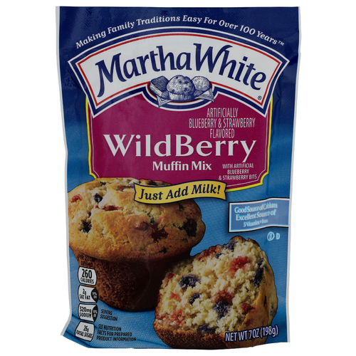 Martha White With Artificial Blueberry & Strawberry Bits Muffin Mix - 7 Ounce