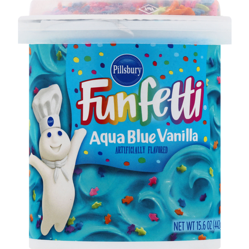 Pillsbury Funfetti Aqua Blue Vanilla Frosting, Tub - 15.6 Ounce