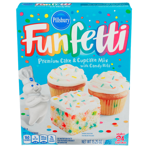 Pillsbury Funfetti Premium Cake & Cupcake Mix With Candy Bits - 0.635 Ounce - 24 Count