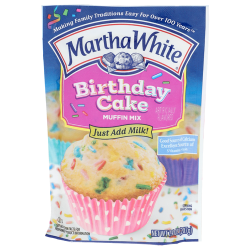 Martha White Birthday Cake Muffin Mix - 7.4 Ounce