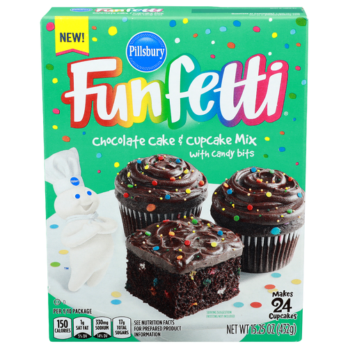 Pillsbury Funfetti Chocolate Cake & Cupcake Mix - 0.635 Ounce - 24 Count