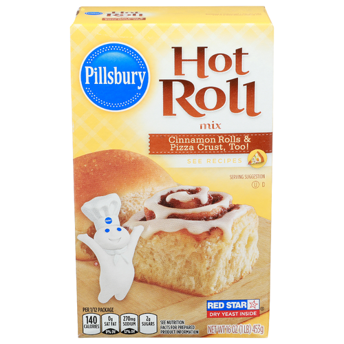 Pillsbury Cinnamon Rolls & Pizza Crust, Too! Hot Roll Mix - 16 Ounce