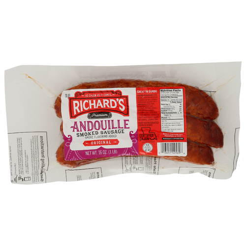 RICHARDS CAJUN FOODS V.p. Andouille Sausage - 16 Ounce