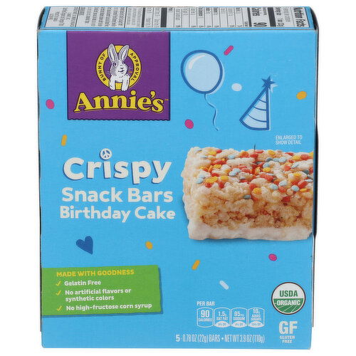 ANNIE's Homegrown Birthday Cake Crispy - 0.78 Ounce - 5 Count