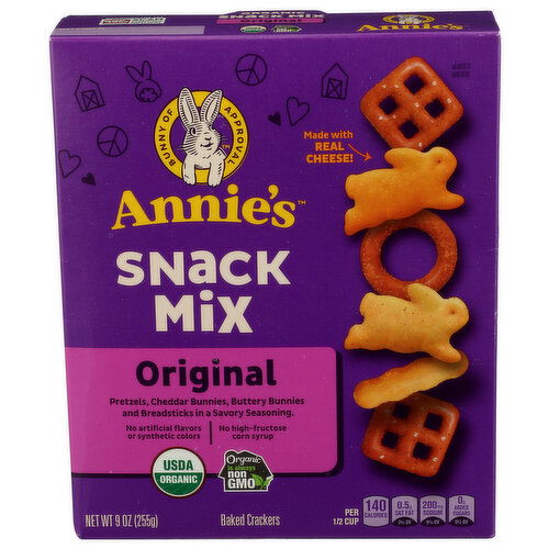 Annie's Homegrown Snack Mix Baked Cheddar Crackers & Pretzels - 9 Ounce