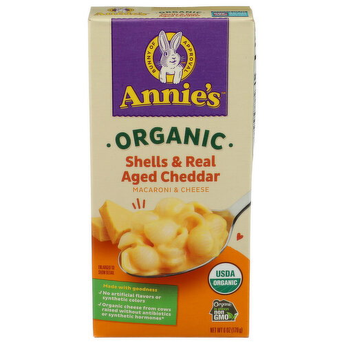 Annie's Organic Shells & Real Aged Cheddar Mac & Cheese - 6 Ounce Image 1 of 4