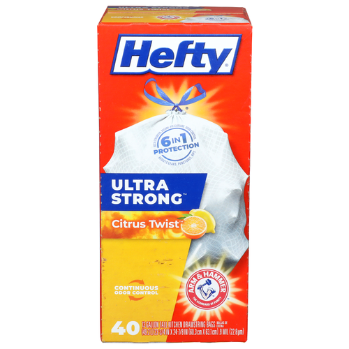 Hefty Tall Kitchen Drawstring Bags - 13 Gallon - 40 Count