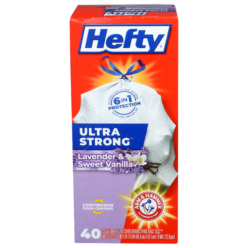 Hefty Lavender & Sweet Vanilla Ultra Strong Kitchen Trash Bags - 13 Gallon - 40 Count