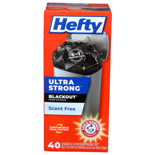 Hefty Scent Free Drawstring Bags - 13 Gallon - 40 Count