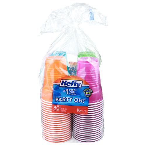 Hefty Party Cups - 16 Fluid Ounce - 80 Count