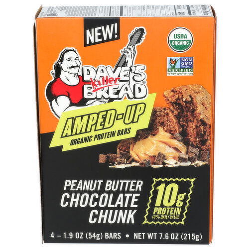 DAVE'S KILLER BREAD Amped-Up Protein Bars Peanut Butter Chocolate Chunk - 1.9 Ounce - 4 Count