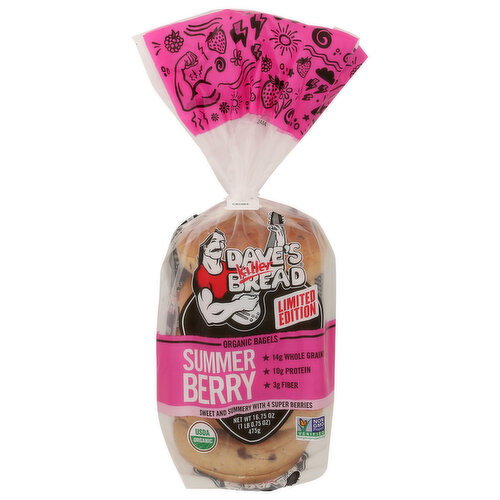 DAVE's Killer Bread Berry Summer Bagels, Limited Edition Organic - 16.75 Ounce Image 1 of 4