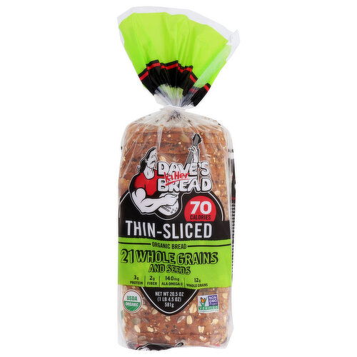 Dave's Killer Bread  Organic Thin Sliced 21 Whole Grain and Seeds Bread - 20.5 Ounce