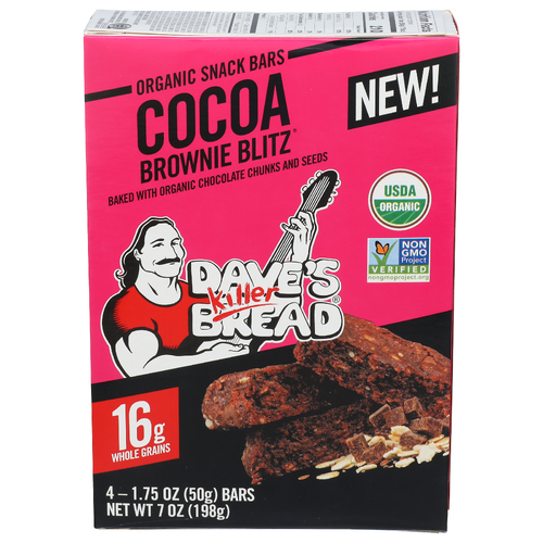 Dave's Killer Bread  Organic Cocoa Brownie Blitz Snack Bars - 1.75 Ounce - 4 Count