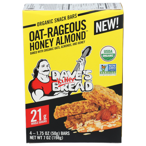 Dave's Killer Bread Oat-Rageous Organic Honey Almond Snack Bars - 1.75 Ounce - 4 Count