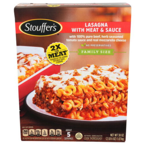 Stouffer's Fsr Lasagna 6x38oz N2 Us - 38 Ounce