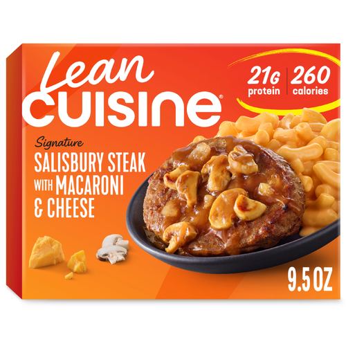 Lean Cuisine Macaroni & Cheese Features Salisbury Steak - 9.5 Ounce