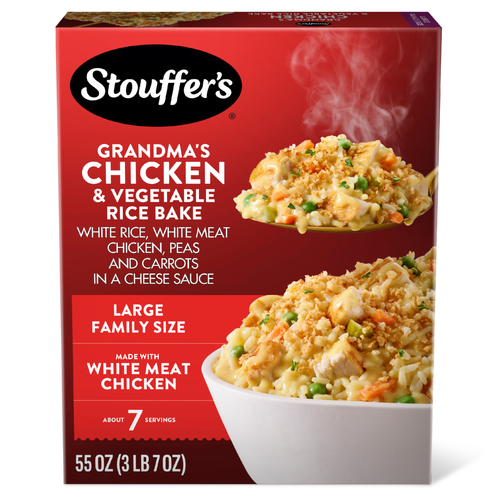 Stouffer's Grandma's Chicken And Vegetable Rice Bake, Easy Large Family Size Frozen Meals - 55 Ounce