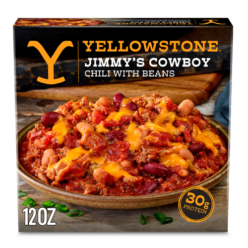 Yellowstone Jimmy's Cowboy Chili With Beans, Slow-Cooked Seasoned Beef, Topped Cheddar Cheese - 12 Ounce