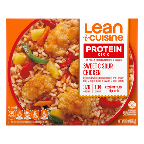 Lean Cuisine Frozen Meal Sweet And Sour Chicken, Protein Kick Microwave Meal, Chicken Dinner, Dinner For One - 10 Ounce
