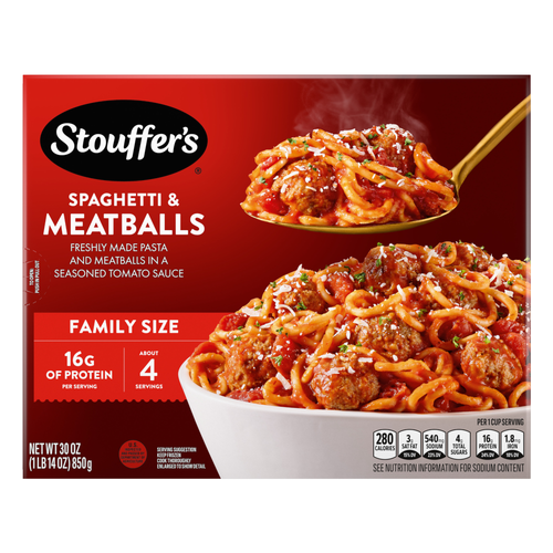 Stouffer's Spaghetti And Meatballs, Family Size, Easy Frozen Dinners - 30 Ounce