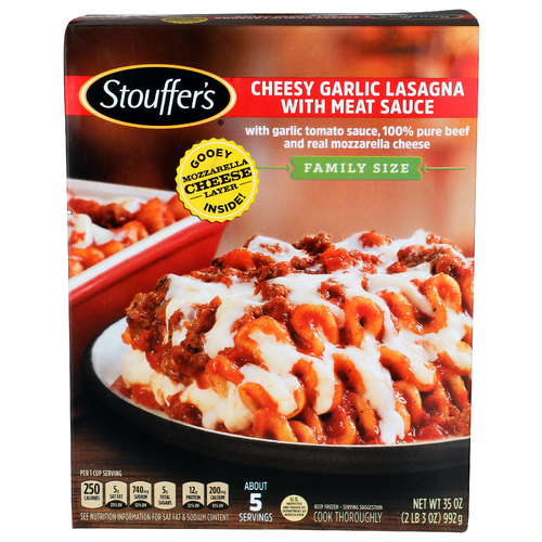 Stouffer's Cheesy Garlic With Meat Sauce Family Size Lasagna - 35 Ounce