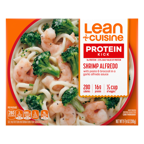 Lean Cuisine Frozen Meal Shrimp Alfredo, Protein Kick Microwave Meal, Dinner, Dinner For One - 9.88 Ounce