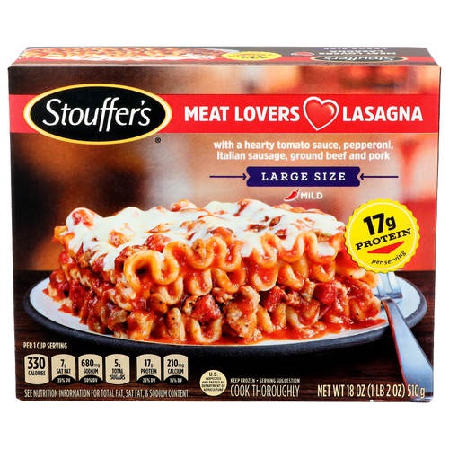 Stouffer's Mild Large Size Meat Lovers Lasagna - 18 Ounce