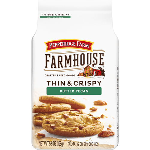 Pepperidge Farm Farmhouse Thin & Crispy Butter Pecan Cookies, Bag - 5.9 Ounce