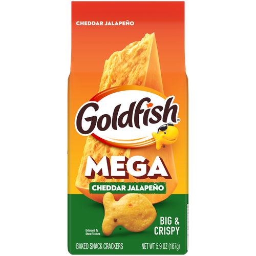 Pepperidge Farm Goldfish Mega Bites Cheddar Jalapeño Crackers, Bag - 5.9 Ounce