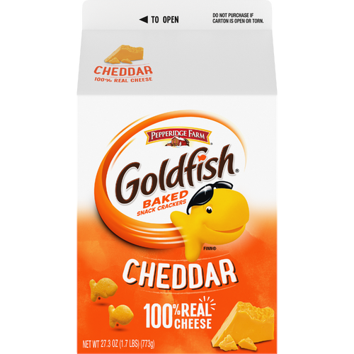 Pepperidge Farm Goldfish Cheddar Cheese Crackers, Carton - 27.3 Ounce