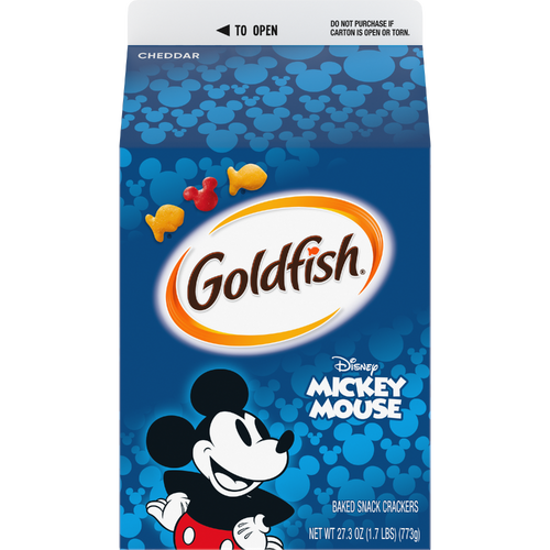 Pepperidge Farm Goldfish Disney Mickey Mouse Cheddar Crackers, Snack Carton - 27.3 Ounce
